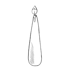 Burning candle, line illustration