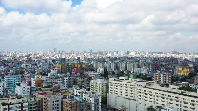 Aerial view of Dhaka skyline, Bangladesh.