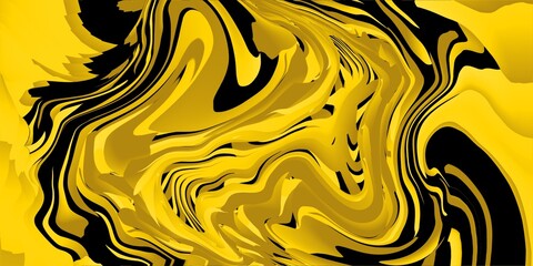 Fototapeta premium Abstract yellow and black wavy background, yellow abstract liquify background 