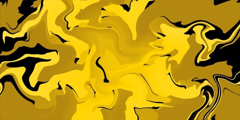 Abstract yellow and black wavy background, yellow abstract liquify background	