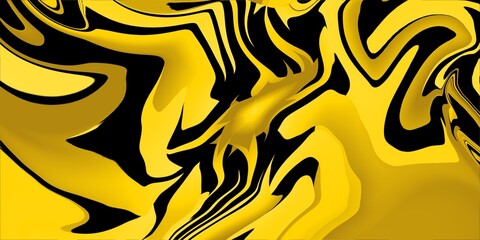 Obraz premium Abstract yellow and black wavy background, yellow abstract liquify background 