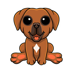 Cute tosa inu cartoon sitting