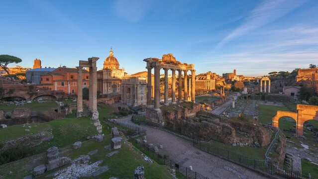 Rome, Italy at the Historic Roman Forum Ruins