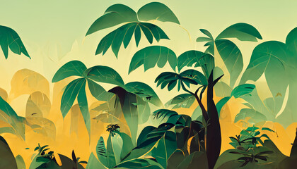 green vector floral leaf