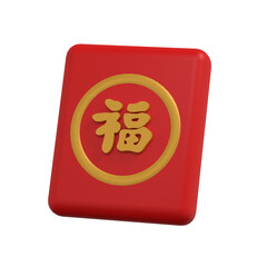 3d render Chinese new year red envelope icon