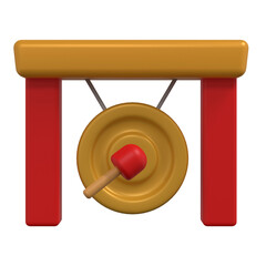 3d render Chinese new year gong icon