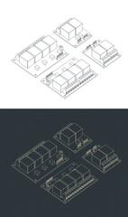 Two and four channel relays isometric blueprints
