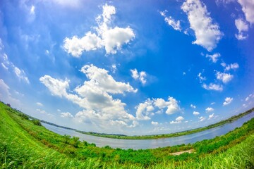 夏空　2022　利根川