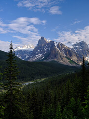 Valley view of the rugged and beautiful canadian rockies
