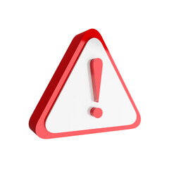 3d render png illustration of red reminder icon. Attention alert alarm symbol. Notice of danger or warning.