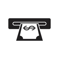 Cash withdrawal icon design. Withdrawal of money symbol. isolated on white background. vector illustration