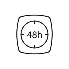 48 hours icon design. round up to 48 hrs work time effect icon.  isolated on White background. 