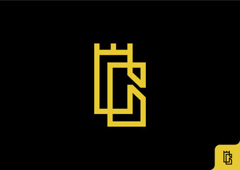 Letter CG logo design flat icon