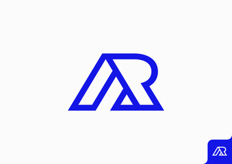 Letter AR logo design flat icon
