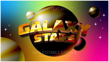 galaxy stars text effect style, EPS editable text effect