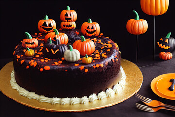 Halloween sweets and cakes. 3D Rendering