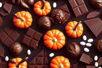 Halloween sweets and cakes. 3D Rendering