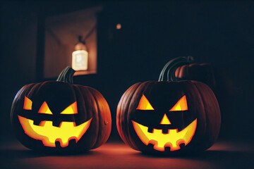 Halloween festival celebration illustration. Holiday event halloween background concept.