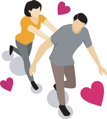 Silhouette Couple Make Love Valentine