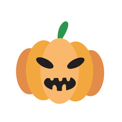 Orange Pumpkin Halloween icon. Vector illustration isolated on white background