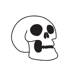  White skull for halloween icon. Vector illustration isolated on white background