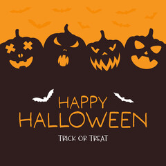 Happy Halloween night background. Vector illustration