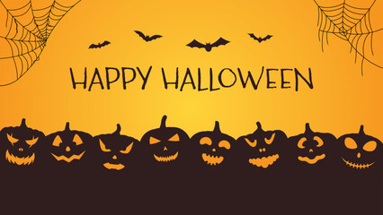 Happy Halloween night background. Vector illustration