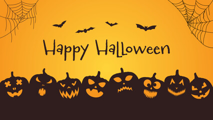 Happy Halloween night background. Vector illustration