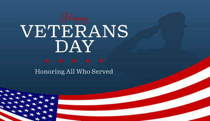 Veterans day with American flag, modern design