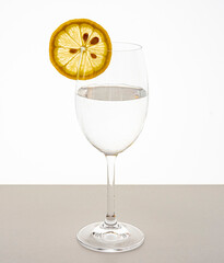 still life with glass and lemon, 