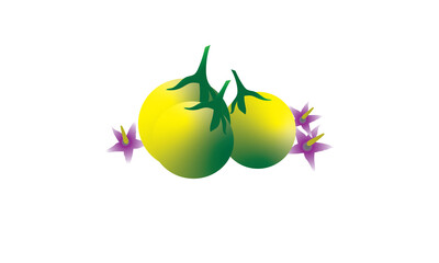 Green, yellow eggplant. png. file. For use in the food menu.