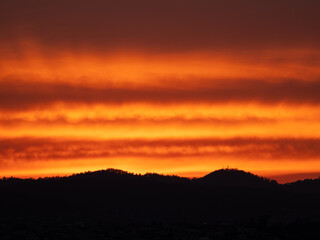 sunset in the mountains