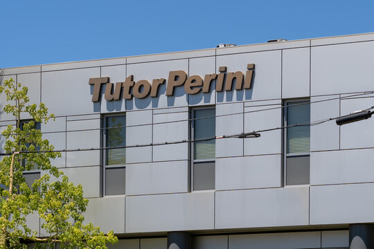 Sylmar, California, USA - July 7, 2022: Tutor Perini headquarters in  Sylmar, California, USA. Tutor Perini Corporation is one of the largest general contractors in the United States.