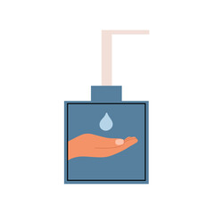 Liquid hand soap. Vector illustration in flat style