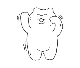 Hand drawn isolated Teddy bear. Doodle vector illustration