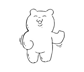 Hand drawn isolated Teddy bear. Doodle vector illustration