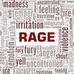 Fototapeta premium Rage word cloud conceptual design isolated on white background.