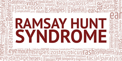 Ramsay Hunt Syndrome word cloud conceptual design isolated on white background.