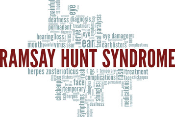 Fototapeta na wymiar Ramsay Hunt Syndrome word cloud conceptual design isolated on white background.
