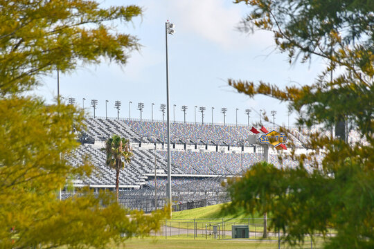 Stadium At Daytona Beach International Speedway, Home Of Nascar In Daytona Beach, Florida.