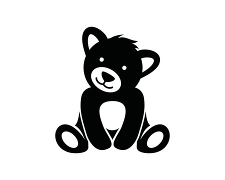 recommend clip art: Cute bear sitting silhouette symbol icon vector
