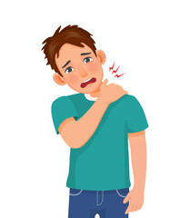 young man suffering from neck pain 