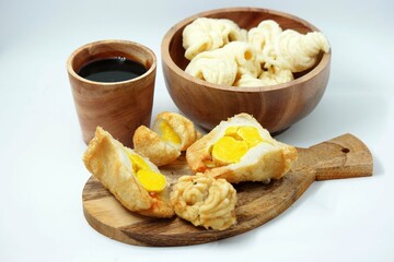 Pempek or egg stuffed fish cake of Palembang, Indonesia