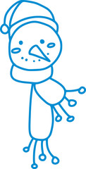 snowman simple line illistration