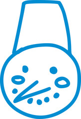 snowman simple line illistration