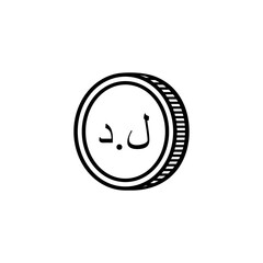Libya Currency Icon Symbol, Libyan Dinar, LYD. Vector Illustration