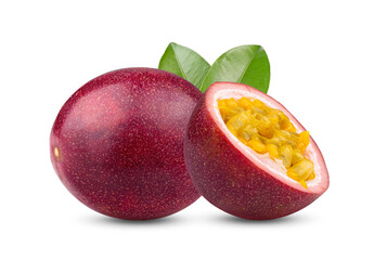 Passion fruit isolated on transparent (png) - obrazy, fototapety, plakaty