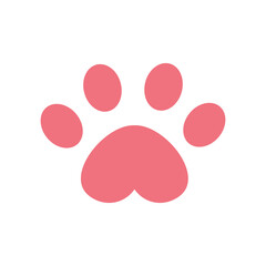 Dog and cat paws with sharp claws. cute animal footprints