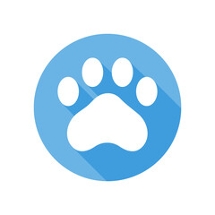 Dog and cat paws with sharp claws. cute animal footprints