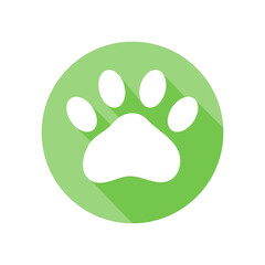 Dog and cat paws with sharp claws. cute animal footprints